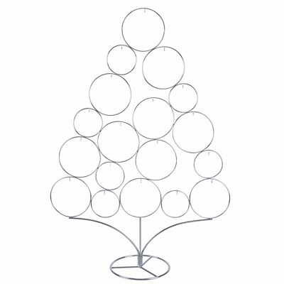 Iron Christmas tree h. 96 cm, 18 hooks, silver, XMas