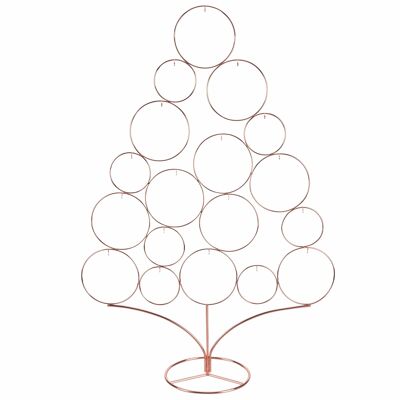 Iron Christmas tree h.96 cm, 18 hooks, rose gold, XMas