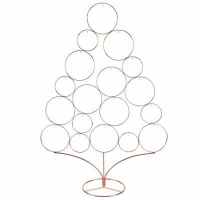 Albero di Natale in ferro h.96 cm, 18 ganci, rose gold, XMas