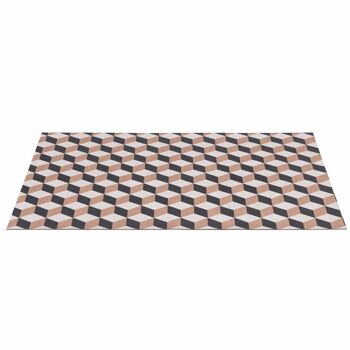 Tapis de cuisine en vinyle 60x100 cm cubes, antidérapant, Maukie 2