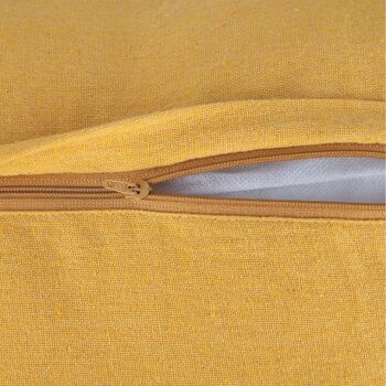 Coussin d'ameublement écru et jaune 45x45 cm en coton, Macramè 4