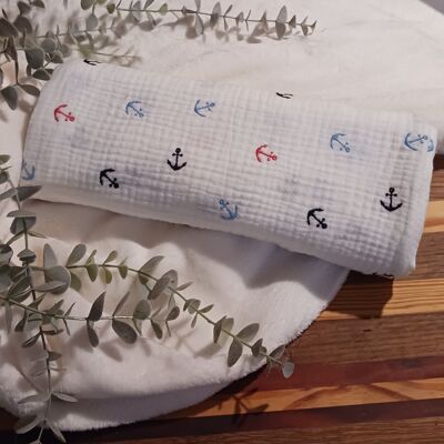 Malo embroidered Anchor swaddle
