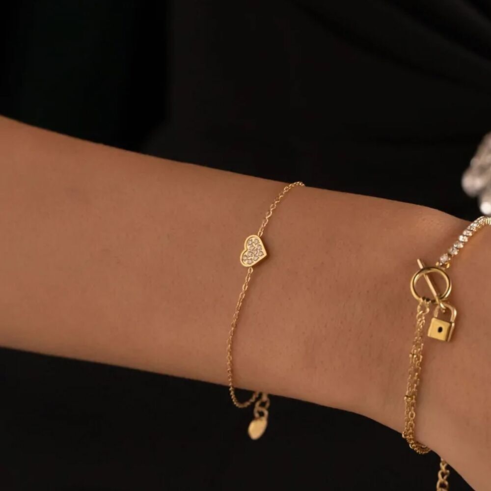 Carla-Armband – Herz besetzt mit Zirkoniumoxiden