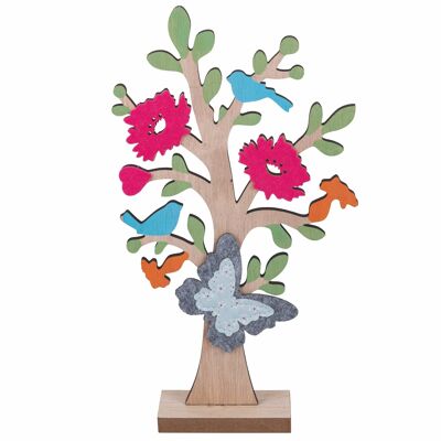 Sapin décoratif en bois, papillon en feutrine, La Campagne