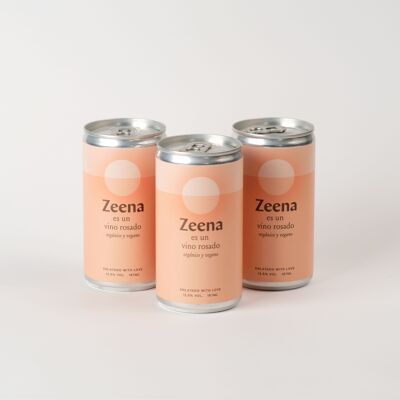 Organic and vegan Rosé Wine / Zeena canned wines (Pack of 24 cans 187ml)