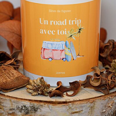 Bougie parfumée – Un road trip avec toi – Pot réutilisable avec étiquette waterproof