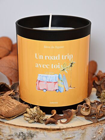 Bougie parfumée – Un road trip avec toi – Pot réutilisable avec étiquette waterproof 2