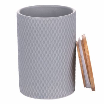 Pot en céramique 850 ml, gris foncé, formes pierres claires 3