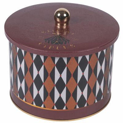 Metal biscuit tin with lid Ø 17.5xh 16 cm, Circus