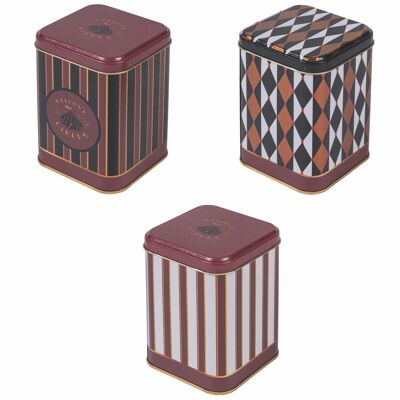 Set of 3 metal jars, Circus