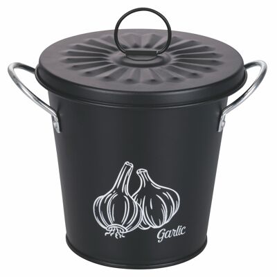 Garlic bucket with iron lid, Ideas