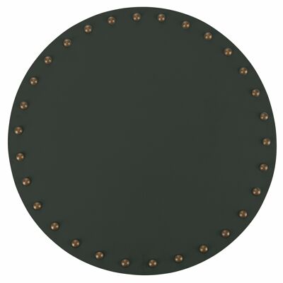 Round placemat with leather effect and studs, Detroit