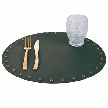 Set de table rond effet cuir et clous, Detroit 3