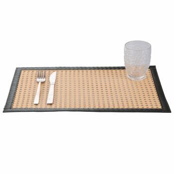 Set de table effet paille de Vienne avec bordure noire, Scandi 3