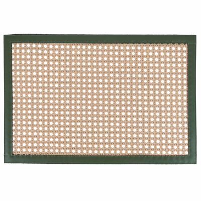 Vienna straw effect placemat with green border, Scandi