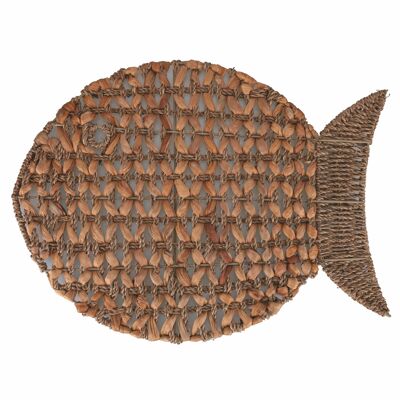 Natural fiber fish placemat, Caribbean