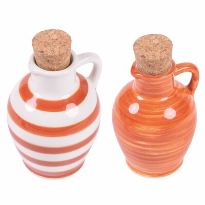 Mini amphora cruet 95 ml orange ceramic, Masseria