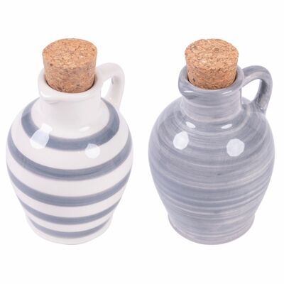 Anfora mini oliera 95 ml ceramica grigio, Masseria