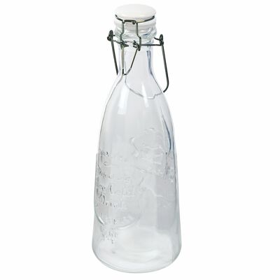 Botella de vidrio de 1100 ml con tapón cerámico hermético, Imperial