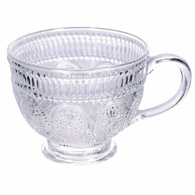 Jumbo glass mug 420 ml, round decorations, Imperial