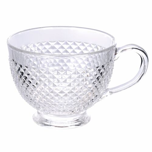 Tazza jumbo 420 ml in vetro, decori rombi, Imperial