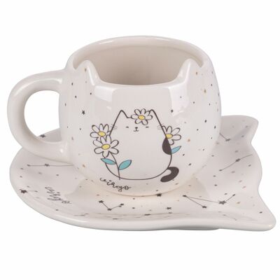 400 ml cup with ceramic saucer, Oroscocats Virgo