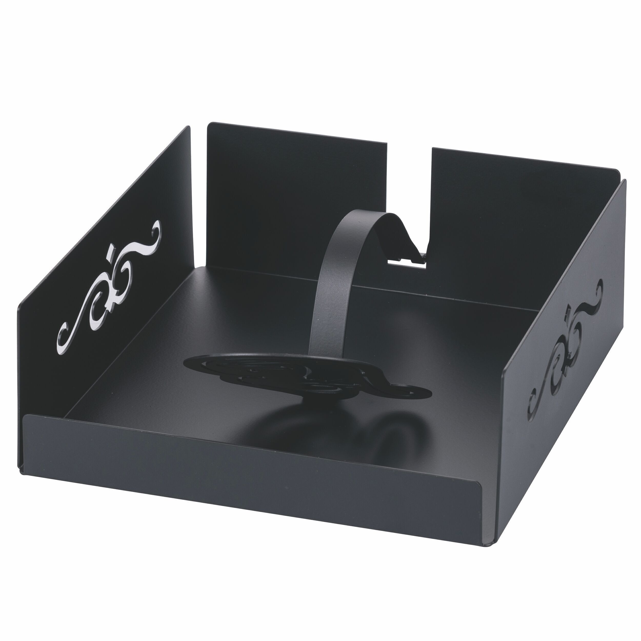 Portatovaglioli quadrato in ferro 17x17x7 cm, Face to Grey