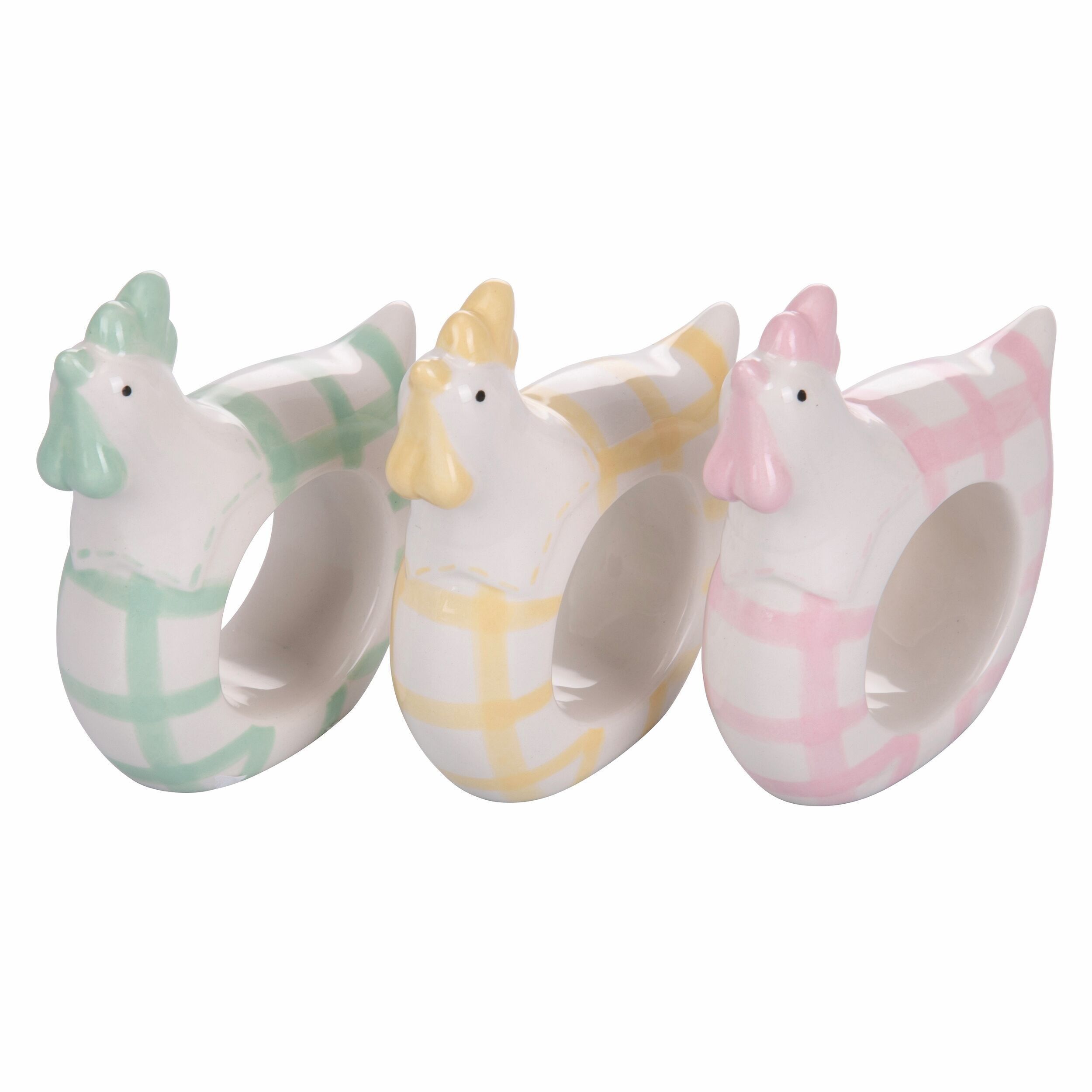 Ceramic gurnard napkin ring, White animals