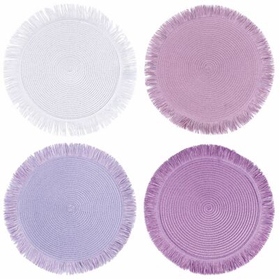 Round placemat with fringes, Shades of Provence