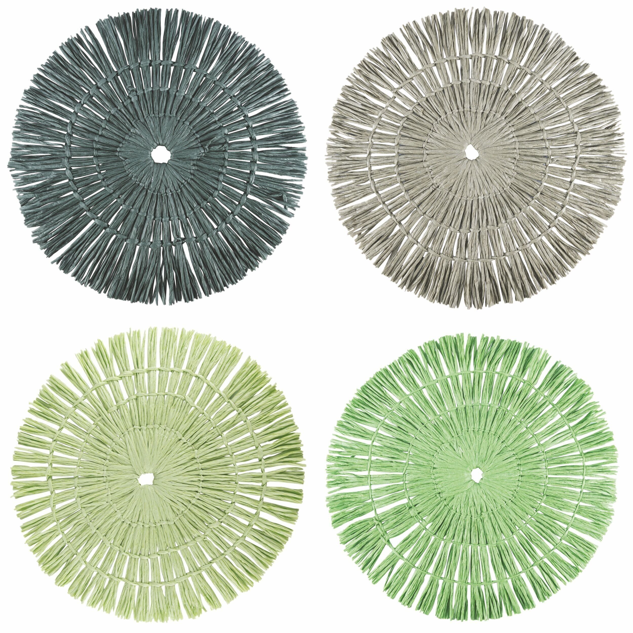 Set de table Ø 38 cm en papier tressé, Greenery Nature