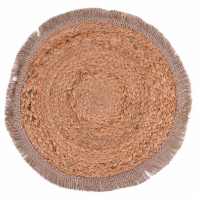 Round placemat Ø 38 cm in woven jute, Natural