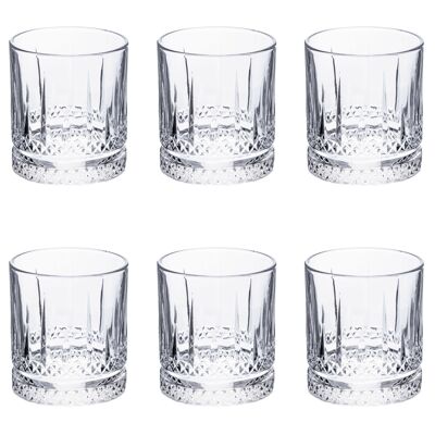 Set of 6 water glasses 400 ml in glass, Classic Vertical