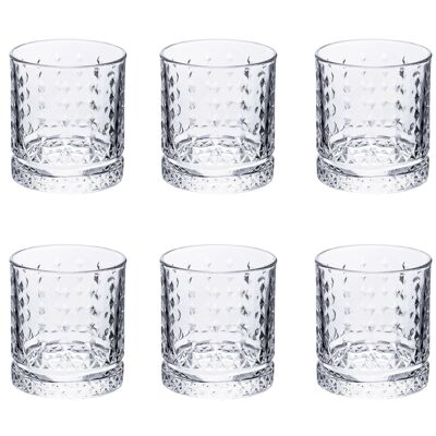 Juego de 6 vasos de agua de 400 ml en cristal, Classic Rombi