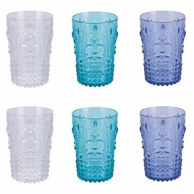 Juego de 6 vasos de agua de 400 ml, Fashion Ocean