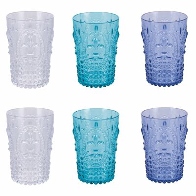 Set of 6 water glasses 400 ml, Fashion Ocean