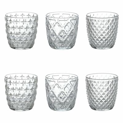 Set of 6 water glasses 325 ml in glass, Diversity