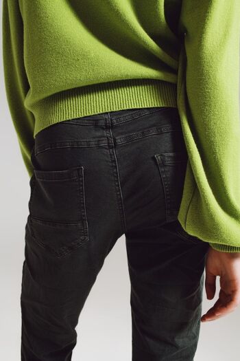 Jean skinny avec boutons visibles vert militaire 5