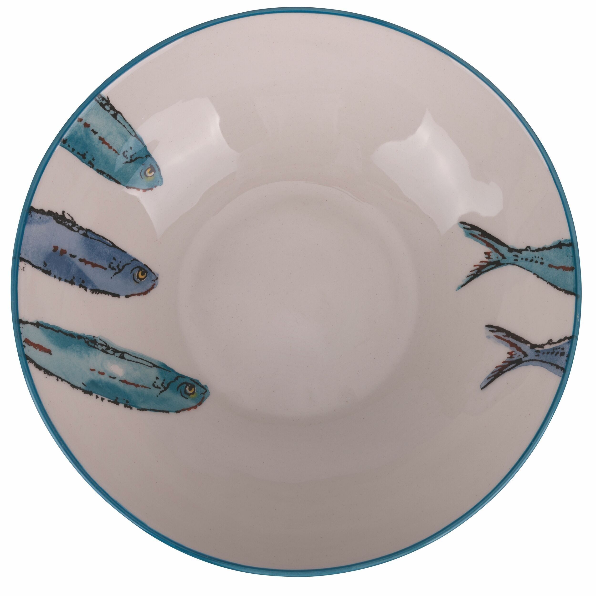 Keramische Salatschüssel Ø 26 cm, Tuschezeichnungsstil, Paranza