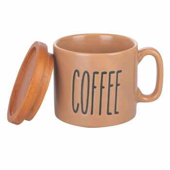 Set de 6 tasses en grès avec couvercles 100 ml, Nuances de Chocolat 3