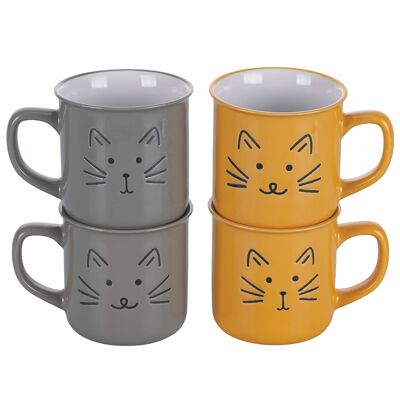 Stoneware mug 320 ml, Love cat colors