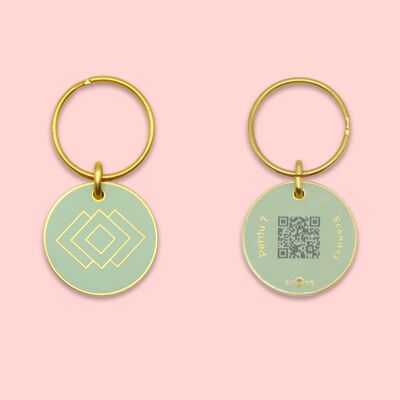 Dog tag/Connected key ring, Diamonds model