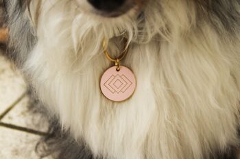 Médaille pour chien/Porte-clé connecté, modèle Diamonds 9