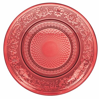 Brotteller Ø 15 cm aus rotem Glas, Imperial