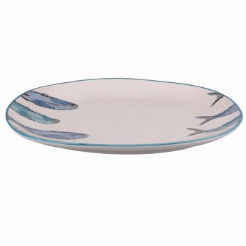 Assiette plate ovale en céramique 37x25 cm, Paranza 2