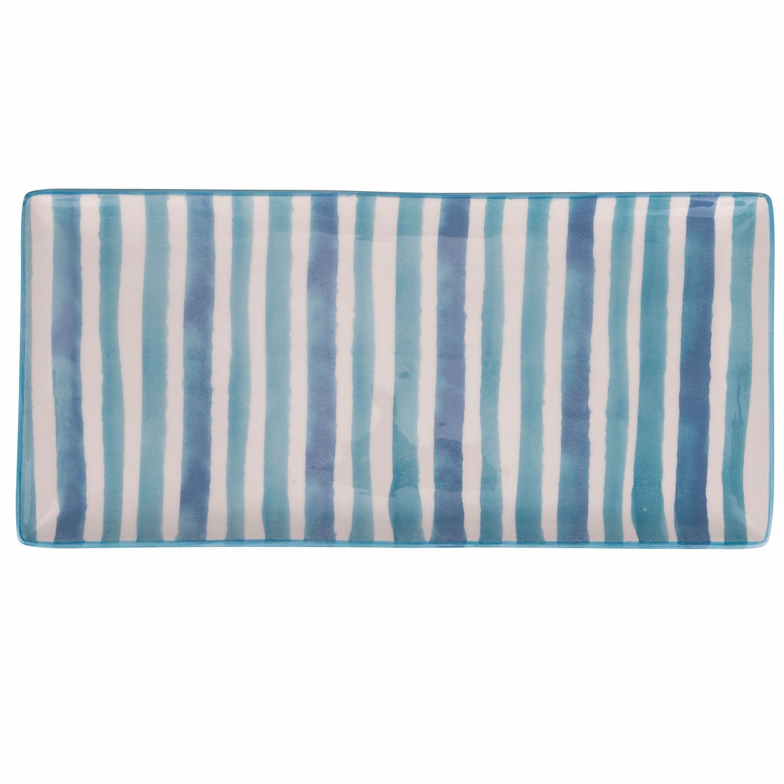 Rechteckiger Keramikteller 36x16 cm, Paranza Righe