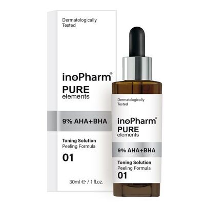 InoPharm Pure Elements 01 – Gesichtspeeling mit 9 % Alpha- und Beta-Hydroxysäuren // 30 ml