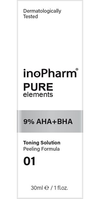 InoPharm Pure Elements 01 - Peeling du visage aux acides alpha et bêta hydroxy à 9% // 30ml 2