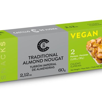 TURRÓN IMPERIAL VEGANO SNACK 60 gramos (2 porciones 30 gramos)