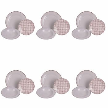 Assiettes de service 18 pcs porcelaine, 6 couverts, Chalet 1