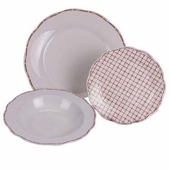 Assiettes de service 18 pcs porcelaine, 6 couverts, Chalet 2